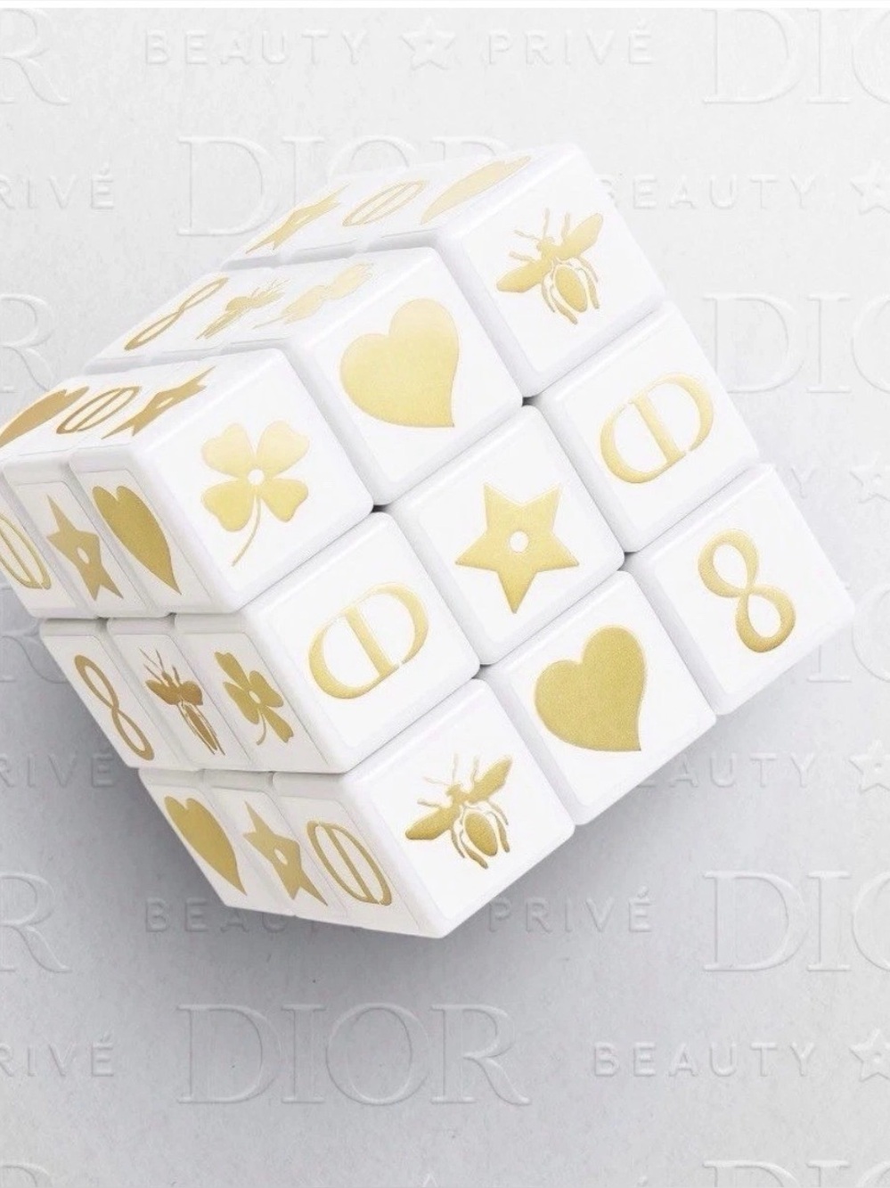 Dior Exclusive Luxury Rubik's Cube / New Sealed In Box ,White & Gold